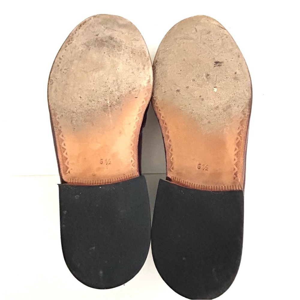Vtg Maggio & Rossetto Mens Size 6.5 Loafers Brown Ivory Whipped Stitching Detail - Picture 7 of 11